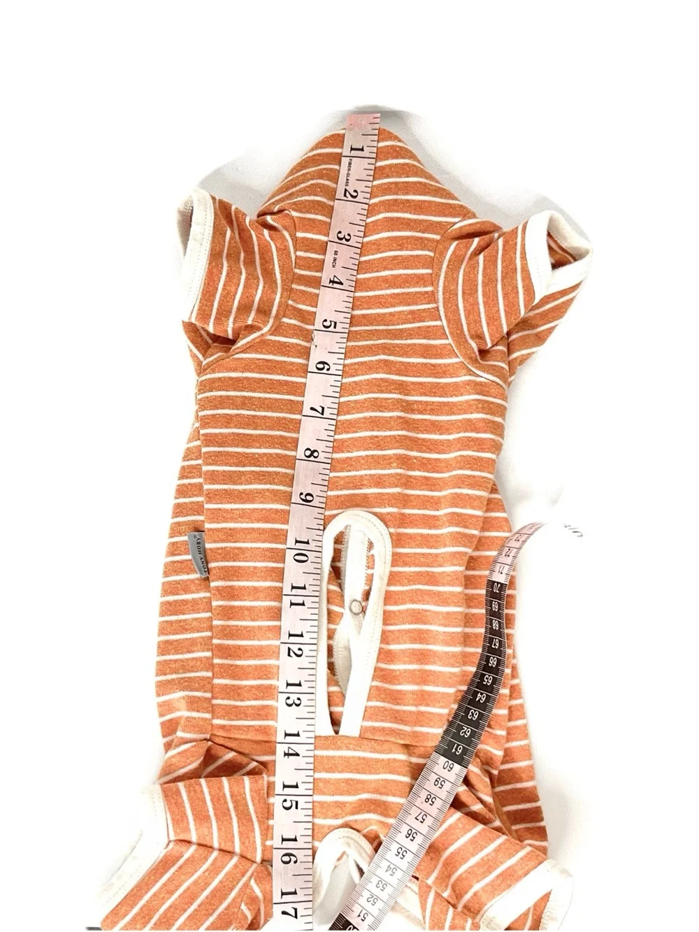 Striped Tan & Cream Dog Onesie - Cozy Pet Jumpsuit